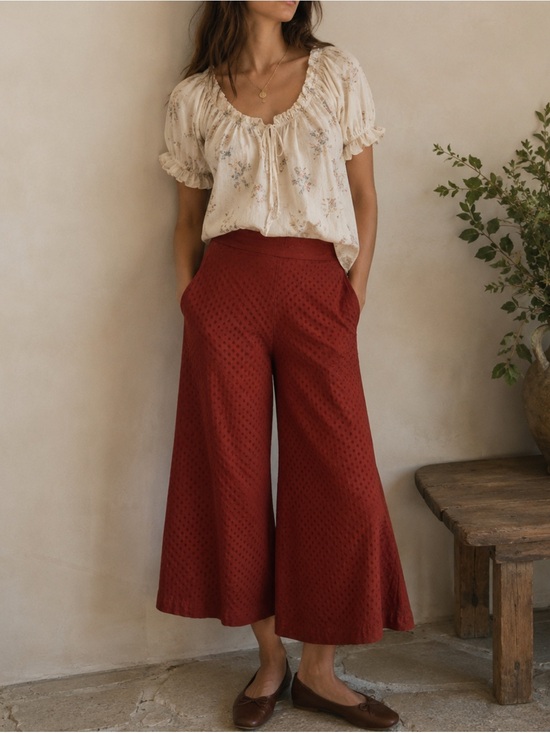Anthropologie Pants - Anthropologie Dolan Left Coast Collection Silky Wide Leg Cropped Pants Size S